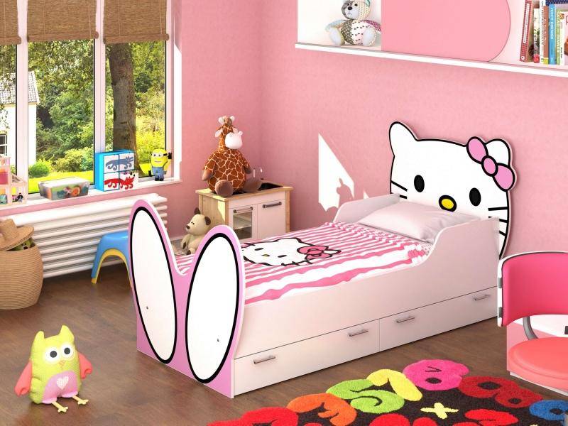 кровать hello kitty! с бязевым матрацем в Иваново