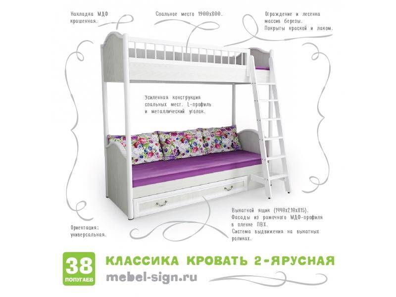 кровать двухъярусная классика в Иваново