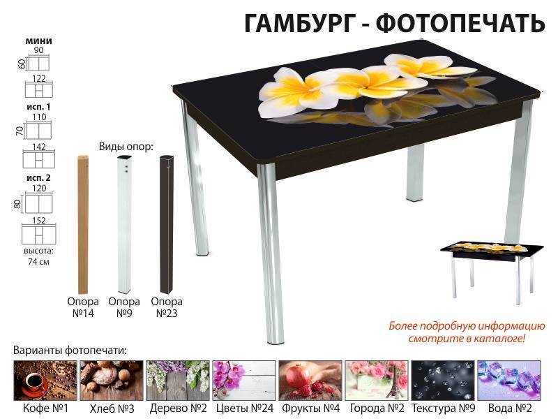 стол обеденный гамбург фотопечать в Иваново