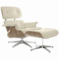 кресло eames style lounge chair & ottoman кремовое в Иваново