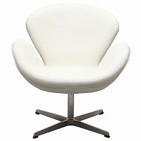 кресло swan chair экокожа белое в Иваново