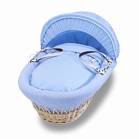колыбель-переноска gift wicker moses basket натуральная, голубое белье в Иваново