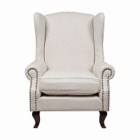 кресло мягкое с ушами белое collins wingback chair в Иваново