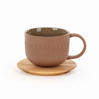 чашка с блюдцем tactile диаметр 9,4 коричневый в Иваново