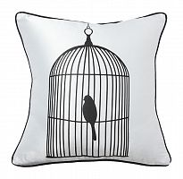 подушка с птичкой в клетке birdie in a cage white в Иваново