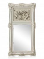 зеркало настенное прямоугольное в высокой белой раме францини distressed chalk white в Иваново