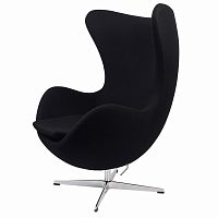 кресло arne jacobsen style egg chair черное в Иваново