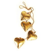 гирлянда новогодняя подвесная сердца золотые golden hearts, 65 см в Иваново