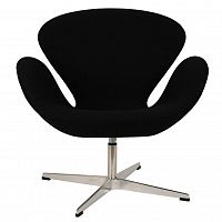 кресло arne jacobsen style swan chair черная шерсть в Иваново