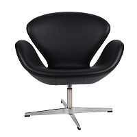 кресло arne jacobsen style swan chair черное в Иваново