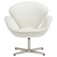 кресло swan chair кашемир белое в Иваново