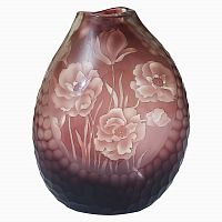 ваза стеклянная bordo (бело-бордовая) в Иваново