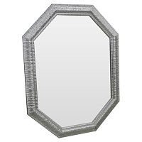 зеркало серебряное восьмиугольное вытянутое с декором silver luxury в Иваново