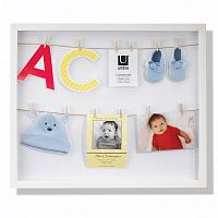 панно с зажимами для 12 фотографий clothesline белое в Иваново