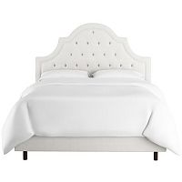 кровать двуспальная 180х200 белая с каретной стяжкой harvey tufted white в Иваново