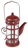 подсвечник-фонарь красный в виде чайника с ручкой old kettle, 27 см в Иваново