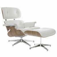 кресло eames style lounge chair & ottoman белое в Иваново