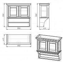 шкафчик навесной с двумя полками провинция с состариванием в Иваново