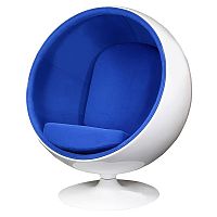 кресло eero ball chair синее с белым в Иваново