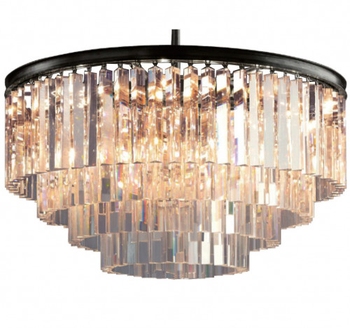 люстра odeon 4 rings черное основание чёрная, прозрачная в Иваново