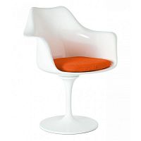 кресло tulip armchair бело-оранжевое шерсть в Иваново