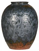 ваза керамическая объемная 32 см antiqued черная с рисунком в Иваново