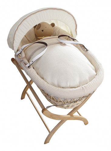 колыбель-переноска premium moses basket натуральная, кремовое белье в Иваново