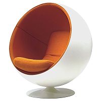 кресло eero ball chair бело-оранжевое в Иваново