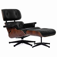 кресло eames style lounge chair & ottoman черное в Иваново