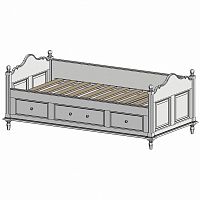 кровать-кушетка 90х190 с ящиками белая нордик в Иваново