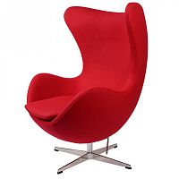 кресло arne jacobsen style egg chair красная шерсть в Иваново