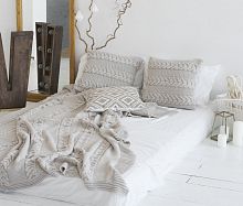 комплект плед с косами (180*220) и 2 наволочки (50*50) лён в Иваново