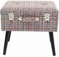 kare design пуф suitcase, коллекция "чемодан" 50*45*35, полиэстер, лен, полиуретан, сосна, красный в Иваново