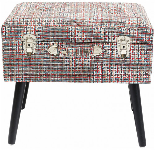 kare design пуф suitcase, коллекция "чемодан" 50*45*35, полиэстер, лен, полиуретан, сосна, красный в Иваново