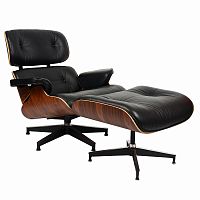 кресло eames style lounge chairчерное с коричневым в Иваново