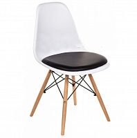 стул деревянный pc-011 белый / черный (eames style) в Иваново