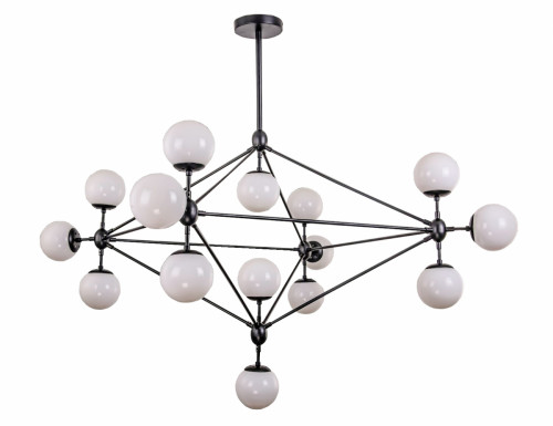 люстра modo 15 black+white черная, белые плафоны в Иваново