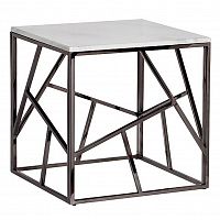 стол журнальный black chrome cube 55*55*56 см хром, белый в Иваново