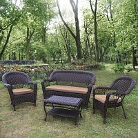 плетеный диван с креслами и столиком для отдыха на 4 персоны jilos в Иваново