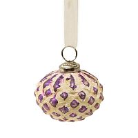 шар новогодний фиолетовый со снежным декором snow ball, 8х7х7 см в Иваново