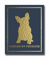 постер french dog на синем фоне a4 в Иваново