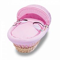 колыбель-переноска gift wicker moses basket натуральная, розовое белье в Иваново