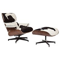 кресло lounge chair & ottoman черно-белое в Иваново